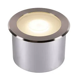 Luminaria empotrable en suelo DASAR FLAT 120 EL redondo, pasable, resistente a los impactos IP65/IP67, acero inoxidable 
