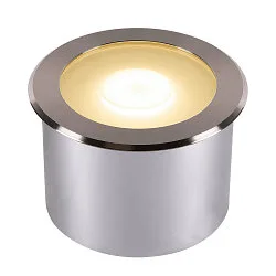 Luminaria empotrable en suelo DASAR FLAT 120 EL redondo, pasable, resistente a los impactos IP65/IP67, acero inoxidable 