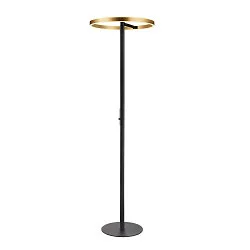 Luminaria de pedestal ONE STRAIGHT FL Arriba-Abajo, latón, negro regulable