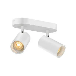 Luminaria de pared y techo ASTO TUBE CW DOUBLE de 2 llamas, lang, giro cardánico GU10 IP20, blanco regulable