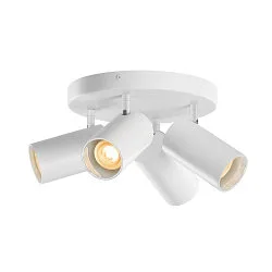 Luminaria de pared y techo ASTO TUBE CW QUADRUPLE de 4 llamas, redondo, giro cardánico GU10 IP20, blanco regulable