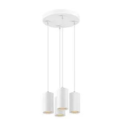 Luminaria colgante ASTO TUBE de 4 llamas, redondo, rígido GU10 IP20, blanco regulable