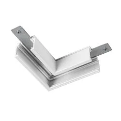 Conector en L TRACK 48V estándar, mecánico, izquierdo, blanco