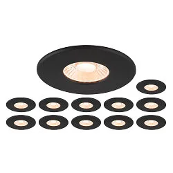 Luminaria empotrable para techos UNIVERSAL DOWNLIGHT PHASE juego de 12 IP20 / IP65, negro regulable