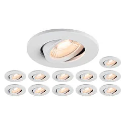 Luminaria empotrable para techos UNIVERSAL DOWNLIGHT MOVE PHASE giratorio, juego de 12 IP20, negro regulable