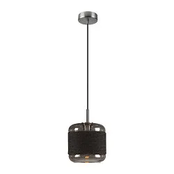 Luminaria colgante PANTILO ROPE 20 E27 IP20, plata regulable