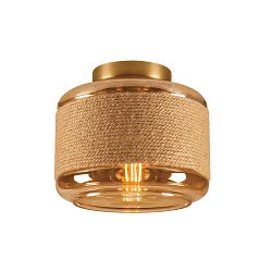Luminaria de pared y techo PANTILO ROPE 19 cilíndrico E27 IP20, dorado regulable