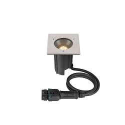 Luminaria empotrable en suelo DASAR® M angular, giratorio, controlable por DALI, pasable IP67, acero inoxidable regulable