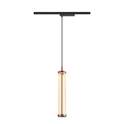 Luminaria colgante de 1 fase QUIMERA PHASE cilíndrico IP20, color cobre regulable