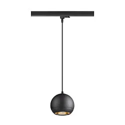 Luminaria colgante trifásica LIGHT EYE® 150 abajo, en forma de bala GU10 IP20, negro mate regulable