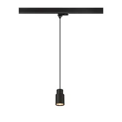 Luminaria colgante trifásica PURI 2.0 - TUBE cilíndrico GU10 IP20, negro regulable