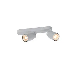 Luminaria de pared y techo PURI 2.0 - TUBE de 2 llamas, asimétrico GU10 IP20, gris regulable