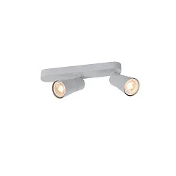 Luminaria de pared y techo PURI 2.0 - CONE de 2 llamas, asimétrico GU10 IP20, gris regulable