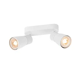 Luminaria de pared y techo PURI 2.0 - DOME de 2 llamas, lang GU10 IP20, blanco regulable