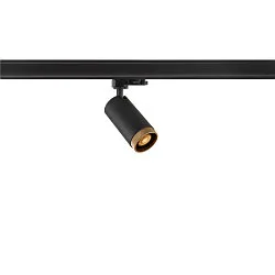 Foco trifásico GRIP! L GU10 cilíndrico, ajustable GU10 IP20, negro regulable