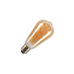 Bombillas Edison en forma de pera ST64 FILAMENT CURLY GOLD conmutable ST64 claro E27 4W 250lm 1800K 325° CRI >80 