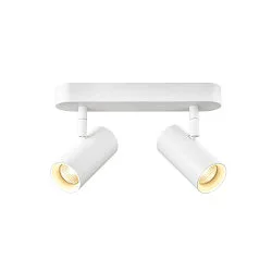 Luminaria de pared y techo NOBLO® DOUBLE PHASE DTW de 2 llamas, redondo, Dim-To-Warm IP20, blanco regulable