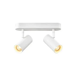wall and ceiling luminaire NOBLO® DOUBLE PHASE 2 flames, round IP20, white dimmable