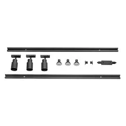 Foco monofásico PURI 2.0 juego de 3 GU10 IP20, negro, barnizado regulable