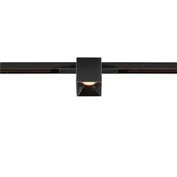 Proyector para raíl FIXT-IT! redondo, versión incorporada, apto para puestos de trabajo VDU IP20, negro, barnizado regulable