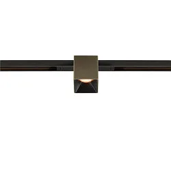 Proyector para raíl FIXT-IT! redondo, versión incorporada, apto para puestos de trabajo VDU IP20, color bronce, negro