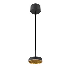 Luminaria colgante GRIP! FLAT IP20, dorado, negro regulable