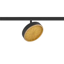 Proyector para raíl GRIP! FLAT redondo IP20, dorado, negro, barnizado regulable