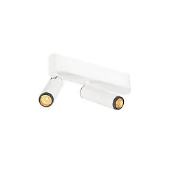 Luminaria de techo GRIP!S DOUBLE apto para puestos de trabajo VDU IP20, negro, blanco, barnizado regulable