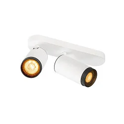 Luminaria de techo GRIP! L SPOT CL DOUBLE cilíndrico GU10 IP20, negro, blanco, barnizado regulable