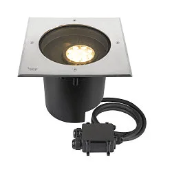 floor recessed luminaire DASAR® XL DALI swivelling, square, asymmetrical, dimmable IP65/IP67, stainless steel dimmable
