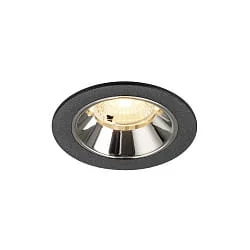 Luminaria empotrable para techos NUMINOS® S apto para puestos de trabajo VDU IP20, cromo, negro regulable