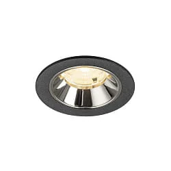 Luminaria empotrable para techos NUMINOS® S apto para puestos de trabajo VDU IP20, cromo, negro regulable