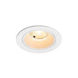 Luminaria empotrable para techos NUMINOS® S redondo, apto para puestos de trabajo VDU IP20, blanco, barnizado regulable