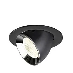 recessed spotlight NUMINOS® GIMBLE L swivelling, suitable for VDU workstation IP20, chrome, black dimmable