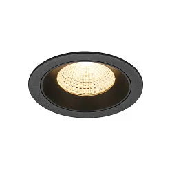 Luminaria empotrable para techos NUMINOS® L redondo, apto para puestos de trabajo VDU IP20, negro, barnizado regulable