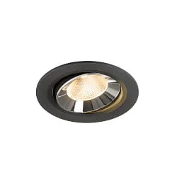 ceiling recessed luminaire NUMINOS® MOVE L swivelling, suitable for VDU workstation IP20, chrome, black dimmable