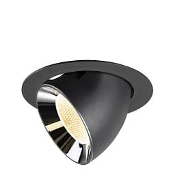 recessed spotlight NUMINOS® GIMBLE XL swivelling, suitable for VDU workstation IP20, chrome, black dimmable