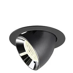 recessed spotlight NUMINOS® GIMBLE XL swivelling, suitable for VDU workstation IP20, chrome, black dimmable