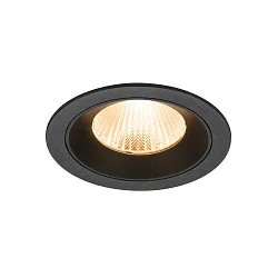 ceiling recessed luminaire NUMINOS® L round, suitable for VDU workstation IP20, black, lacquered dimmable