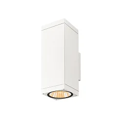 outdoor wall luminaire THEO PRO L SINGLE large, square, DALI controllable, sea-air resistant IP65, white, lacquered dimmable
