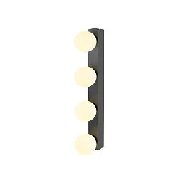 Luminaria de espejo SUN MIRROR QUAD con botón interruptor IP44, negro, barnizado 