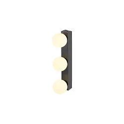 Luminaria de espejo SUN MIRROR TRIPLE con botón interruptor IP44, negro, barnizado 
