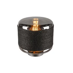 Luminaria de mesa PANTILO ROPE 19 cilíndrico E27, plata regulable