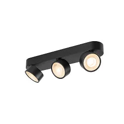 Luminaria de pared y techo KALU 2.0 TRIPLE PHASE de 3 llamas, UGR < 19, giro cardánico IP20, negro regulable