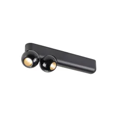 Luminaria de pared y techo DYSKO CW DOUBLE PHASE 2700K de 2 llamas, ajustable IP20, negro regulable