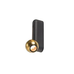 Luminaria de pared y techo DYSKO IP20, dorado, negro, barnizado regulable