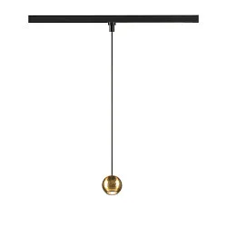 Luminaria colgante de 1 fase DYSKO abajo, en forma de bala IP20, brillante, dorado regulable