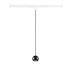 1-phase pendant luminaire DYSKO down, ball shaped IP20, glossy, black dimmable