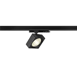 Foco trifásico EURO CUBE 2 L PHASE plano, cuadrado, UGR < 19, cardánico IP20, negro regulable