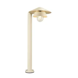 Luminario de bolardo SEJERO 90 POLE con pantalla, con portalámpara E27 IP65, beige